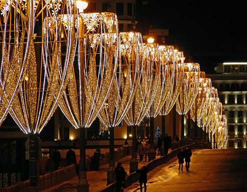 Новогодние консоли на столбы в Чите